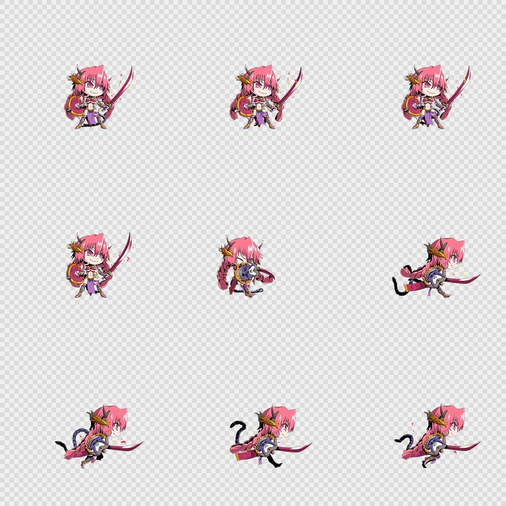 520套Q版二次元攻击动作PNG序列帧-Q版(player_0357)