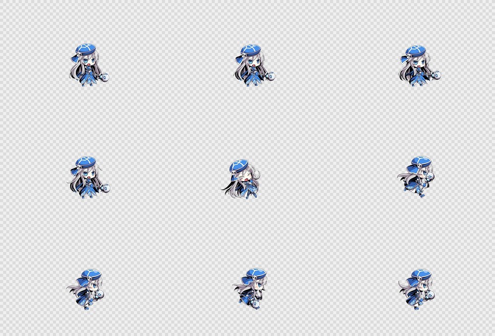 520套Q版二次元攻击动作PNG序列帧-Q版(player_0435)