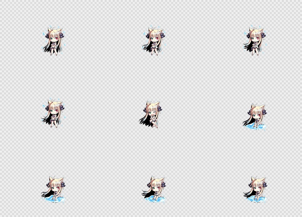 520套Q版二次元攻击动作PNG序列帧-Q版(player_0508)