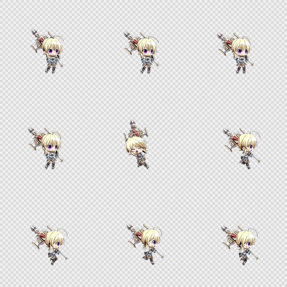 520套Q版二次元攻击动作PNG序列帧-Q版(player_0532)