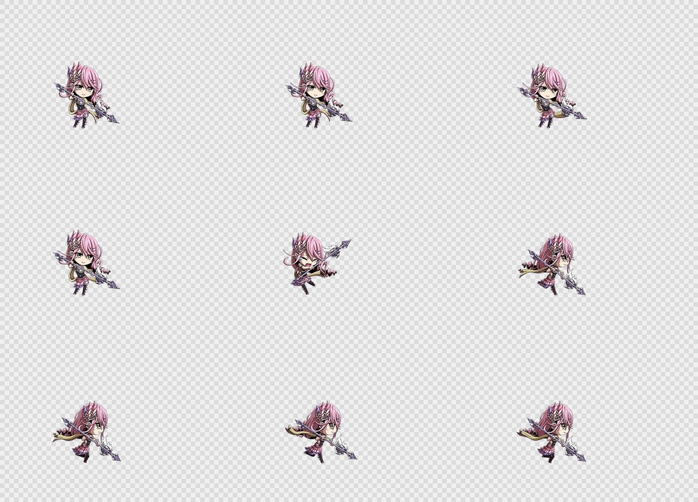 520套Q版二次元攻击动作PNG序列帧-Q版(player_0602)