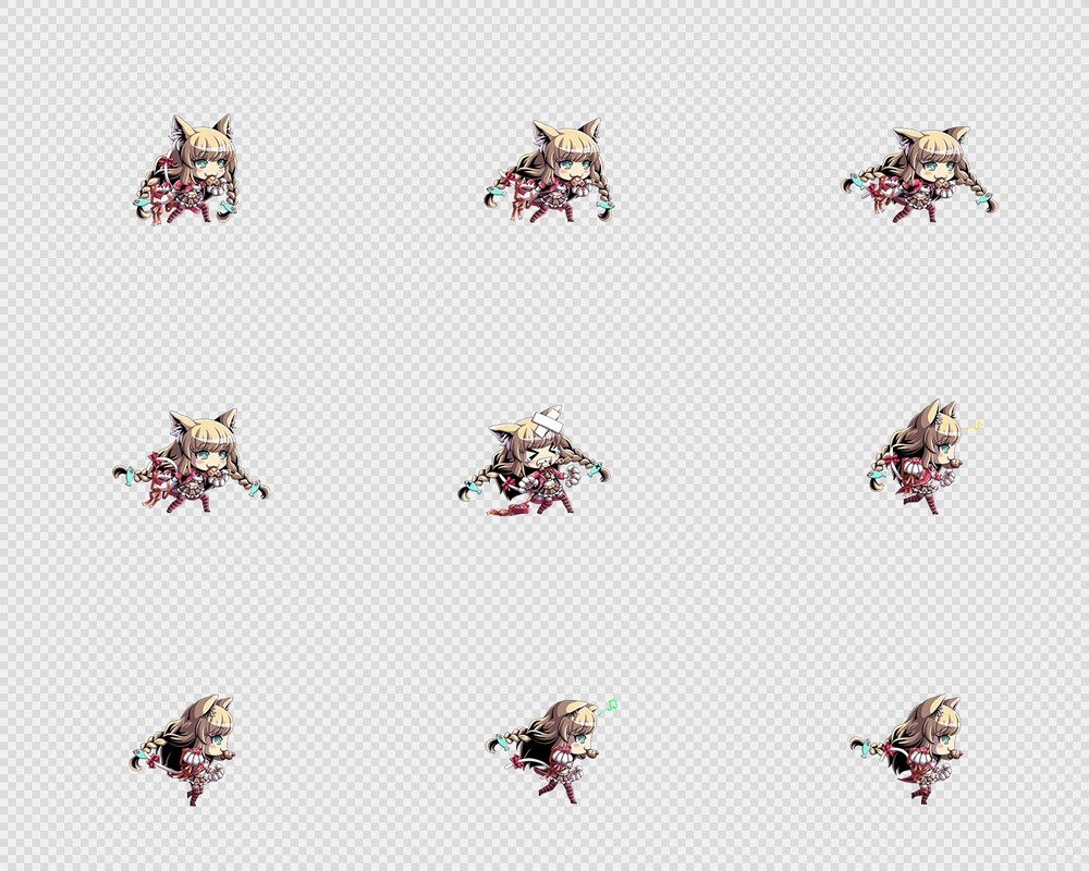 520套Q版二次元攻击动作PNG序列帧-Q版(player_0674)