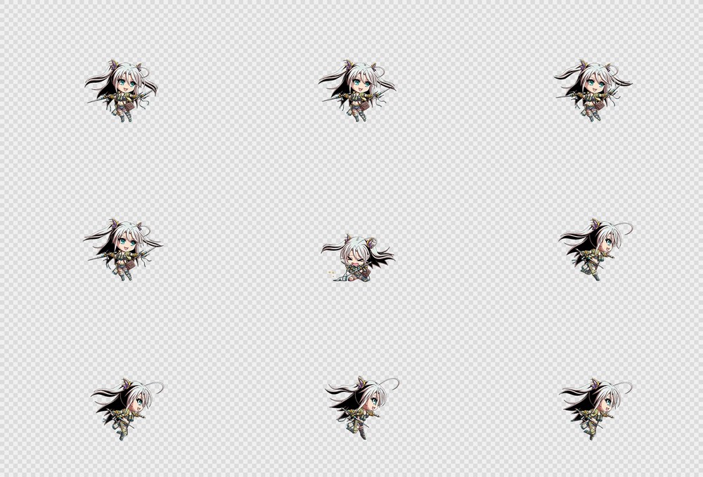 520套Q版二次元攻击动作PNG序列帧-Q版(player_0721)