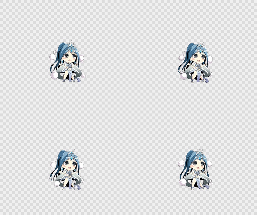 日韩风游戏角色动画PNG序列帧-Q版动漫-人-攻击-女性(1 (287))
