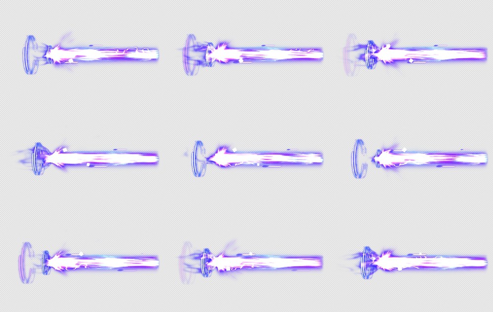 500套武器特效png序列帧骨骼(6.7G)-Spine(349 ZCYXWY eff_simolaser)