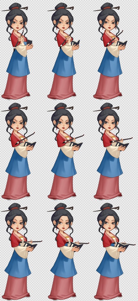 11套spine古风人物动画序列帧-Spine-女性(nvzhanggui)