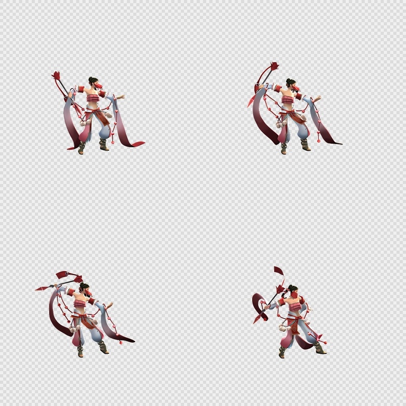 三国写实风格动画PNG序列帧-三国-女性(武将7施技1)