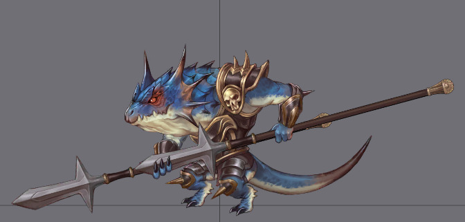 fiveStar五星624套Spine骨骼动画(m_lizardman_lancer)