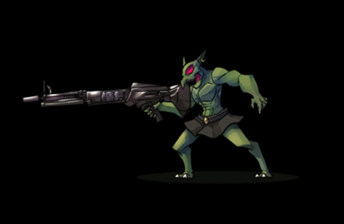 Animated Battlers 16套怪物Spine动画-怪物-Spine(Goblin Machine Gun)